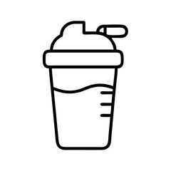 Isolated protein shaker bottle vector illustration for fitness nutrition and workout drinks design