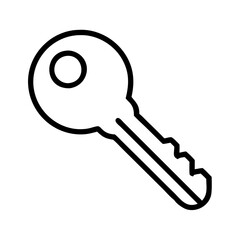 Find unlock security access open door key solution symbol outline vector illustration design element
