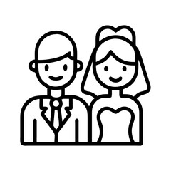 Wedding couple vector illustration: bride and groom in love for wedding invitation design vector