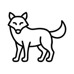 Outline drawing of a fox animal illustration for wildlife and nature themed designs and art projects