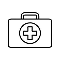 First aid kit medical healthcare emergency box outline icon vector symbol for safety and treatment