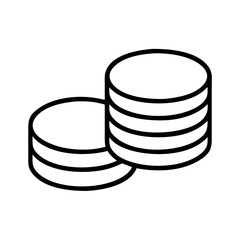 Outline coins stack vector illustration, financial growth and investment concept, currency icon design