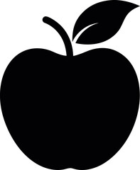 Apple silhouette vector icon on transparent background