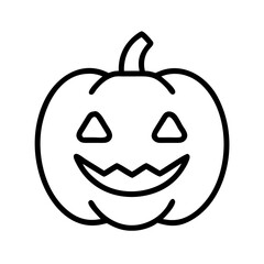 Halloween pumpkin outline vector illustration for carving template and fall season decoration design