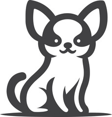 a black and white chihuahua dog icon