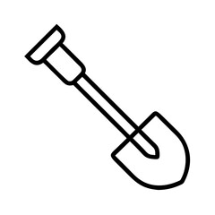 Shovel outline vector icon, gardening tool illustration, digging equipment, construction shovel, spade icon vector