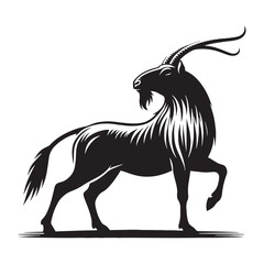 Ultra-clean saiga silhouette vector suited for minimalist art packs – saiga silhouette – saiga vector – saiga illustration – silhouette of saiga

