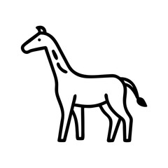 Giraffe outline drawing vector illustration african animal long neck zoo wildlife safari art design graphic