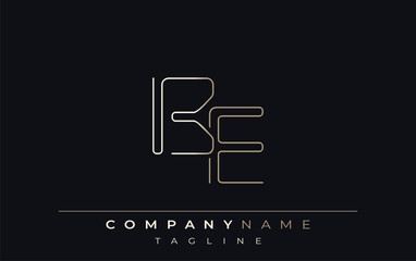 BE Abstract Line Style Logo. Minimalist Design Featuring the Letters B and E Abstract Line Style