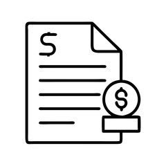 Financial document with dollar symbol for accounting and invoice management services online and offline