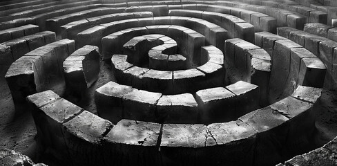 An image of a mysterious maze,Generated AI,