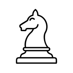 Isolated chess knight piece vector illustration for strategy board game and design element use
