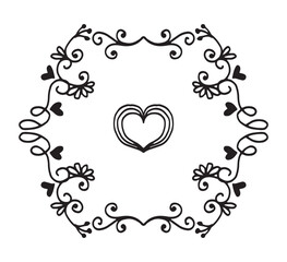 Set Hand drawn wedding album ornaments