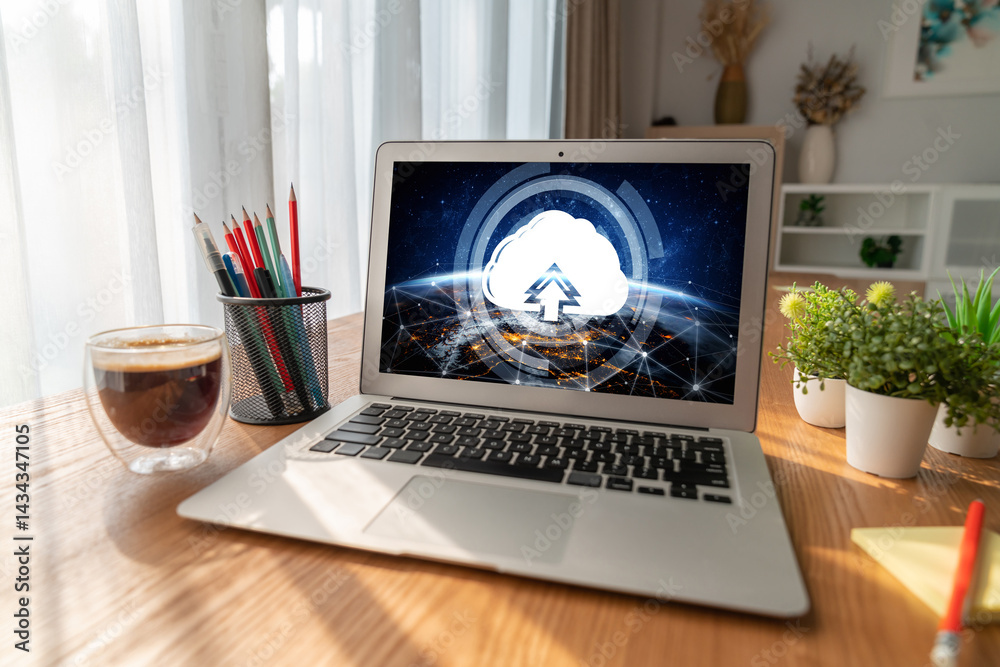 Poster cloud computing software for modish remote work and personal data storage