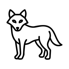 Outline drawing vector illustration of a fox canidae animal, wildlife, nature, mammal, art