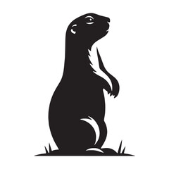 Minimalist prairie dog silhouette vector crafted for sleek design systems – prairie dog silhouette – prairie dog vector – prairie dog illustration – silhouette of prairie dog

