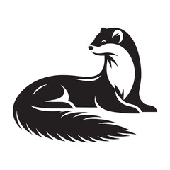 Refined ermine silhouette vector designed for premium graphic packs – ermine silhouette – ermine vector – ermine illustration – silhouette of ermine

