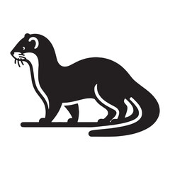 Soft-edged ermine silhouette vector formatted for seamless brand kits – ermine silhouette – ermine vector – ermine illustration – silhouette of ermine

