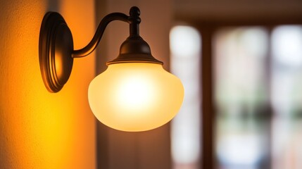Obraz premium Wall-mounted lamp illuminates hallway