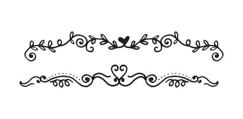 Set Hand drawn wedding album ornaments