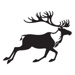 Polished caribou silhouette vector crafted for elegant visual identities – caribou silhouette – caribou vector – caribou illustration – silhouette of caribou

