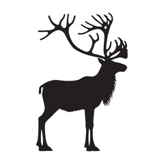 Streamlined caribou silhouette vector designed for precise logo work – caribou silhouette – caribou vector – caribou illustration – silhouette of caribou

