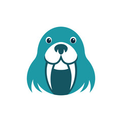 Walrus vector art on white background
