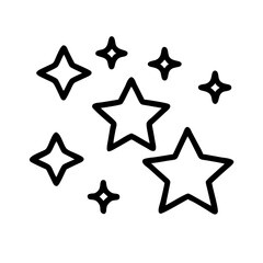 Starry night sky vector illustration with twinkling stars for graphic design and decoration