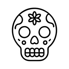 Sugar skull vector illustration for dia de los muertos day of the dead celebration icon drawing