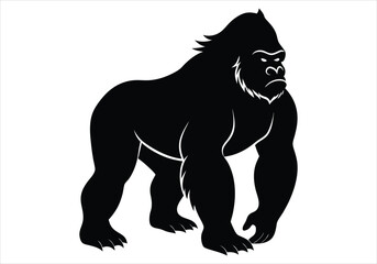 Gorilla Silhouette isolated on white background