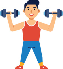 Obraz premium Man lifting dumbbells