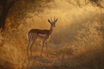 Naklejka premium Arabian Gazelle in protected natural habitat Saudi Arabia