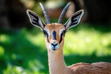 Obraz premium Arabian gazelle in a safeguarded natural reserve in Dubai UAE