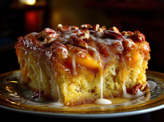 Peach Cake created with Generative AI Technology, ai, generative