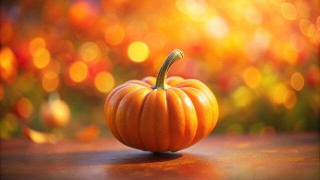 Mini Pumpkin Bokeh Fall Harvest Photography - Autumn Orange Gourd Background