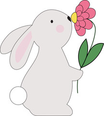 easter bunny with flower