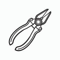 needle nose pliers vector art illustration