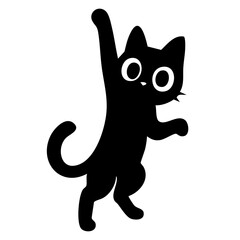 Cute cat jumping silhouette