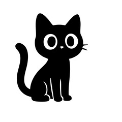 Cute cat showing tail silhouette