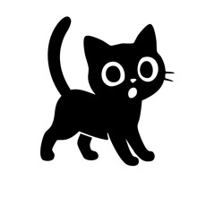 Cute cat walking silhouette