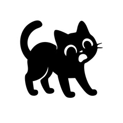 Cute cat sleeping curled silhouette