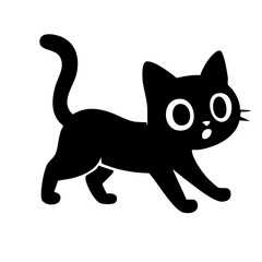 Cute cat playing silhouette