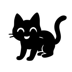 Cute cat proud stance silhouette