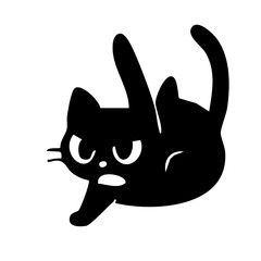 Cute cat laying face forward silhouette