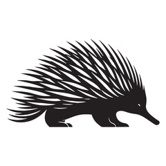 Simplified echidna silhouette vector formatted for scalable vector packs – echidna silhouette – echidna vector – echidna illustration – silhouette of echidna

