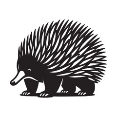 Clean-structured echidna silhouette vector tailored for premium branding assets – echidna silhouette – echidna vector – echidna illustration – silhouette of echidna


