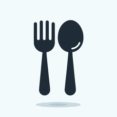 fork and spoon silhouette vector elements