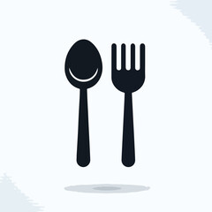 fork and spoon silhouette vector elements