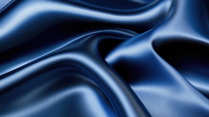 Obraz premium Deep blue satin fabric with luxurious drape