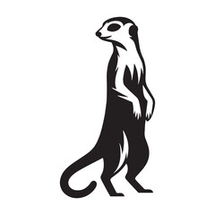 Compact meerkat silhouette vector optimized for mobile and web interfaces – meerkat silhouette – meerkat vector – meerkat illustration – silhouette of meerkat

